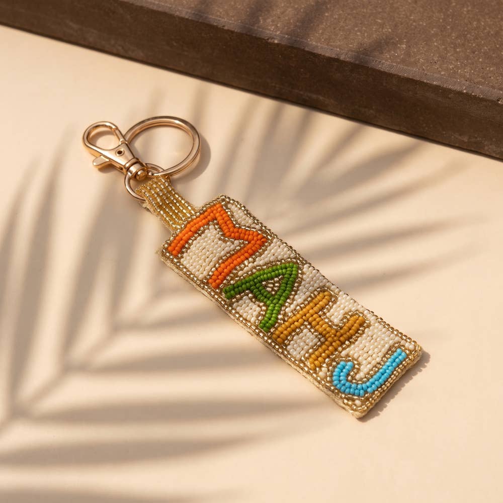 Mahjong Beaded Keychain Bag Charm
