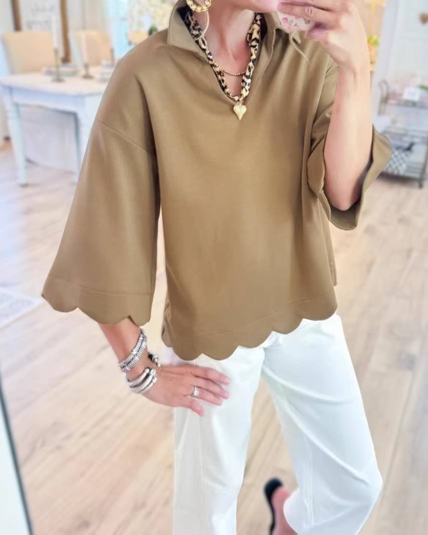 Scallop Hem Top