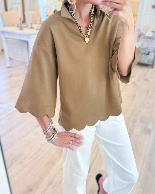 Scallop Hem Top