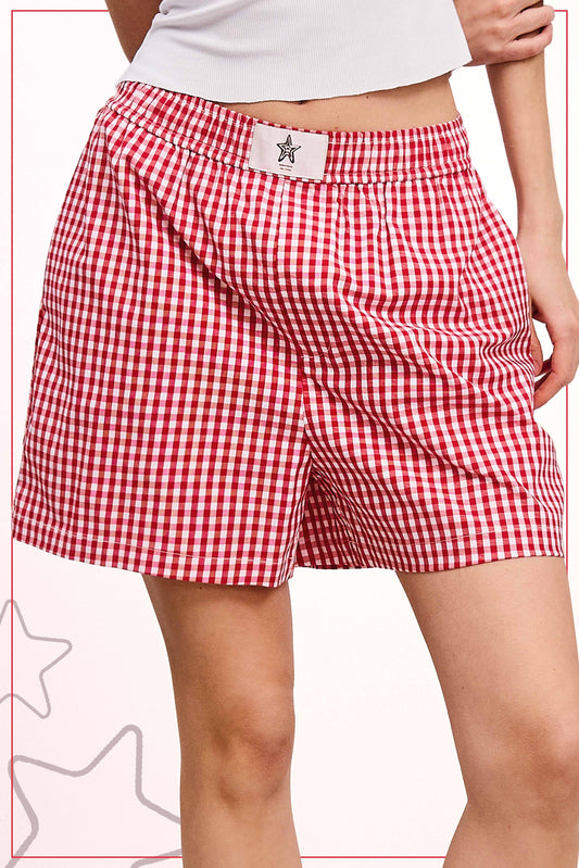 Banded Gingham Check Boxer Shorts