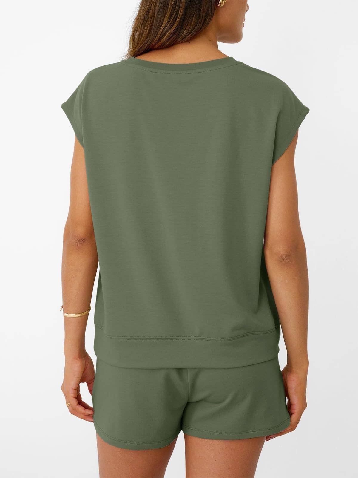 Casual Short Sleeve Top and Shorts Two Piece Summer Set