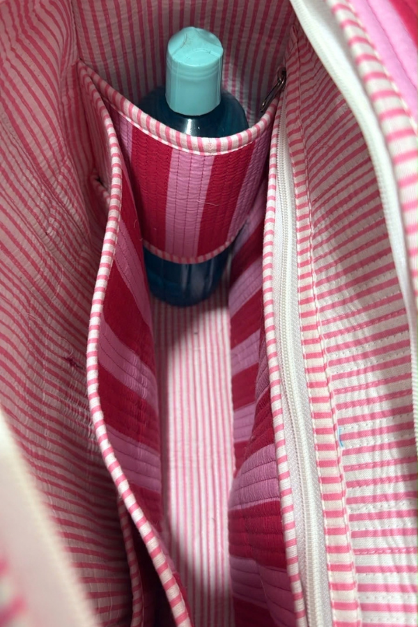Nash Grey Carryall in Pink Stripe