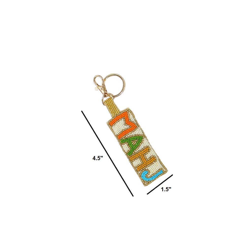 Mahjong Beaded Keychain Bag Charm
