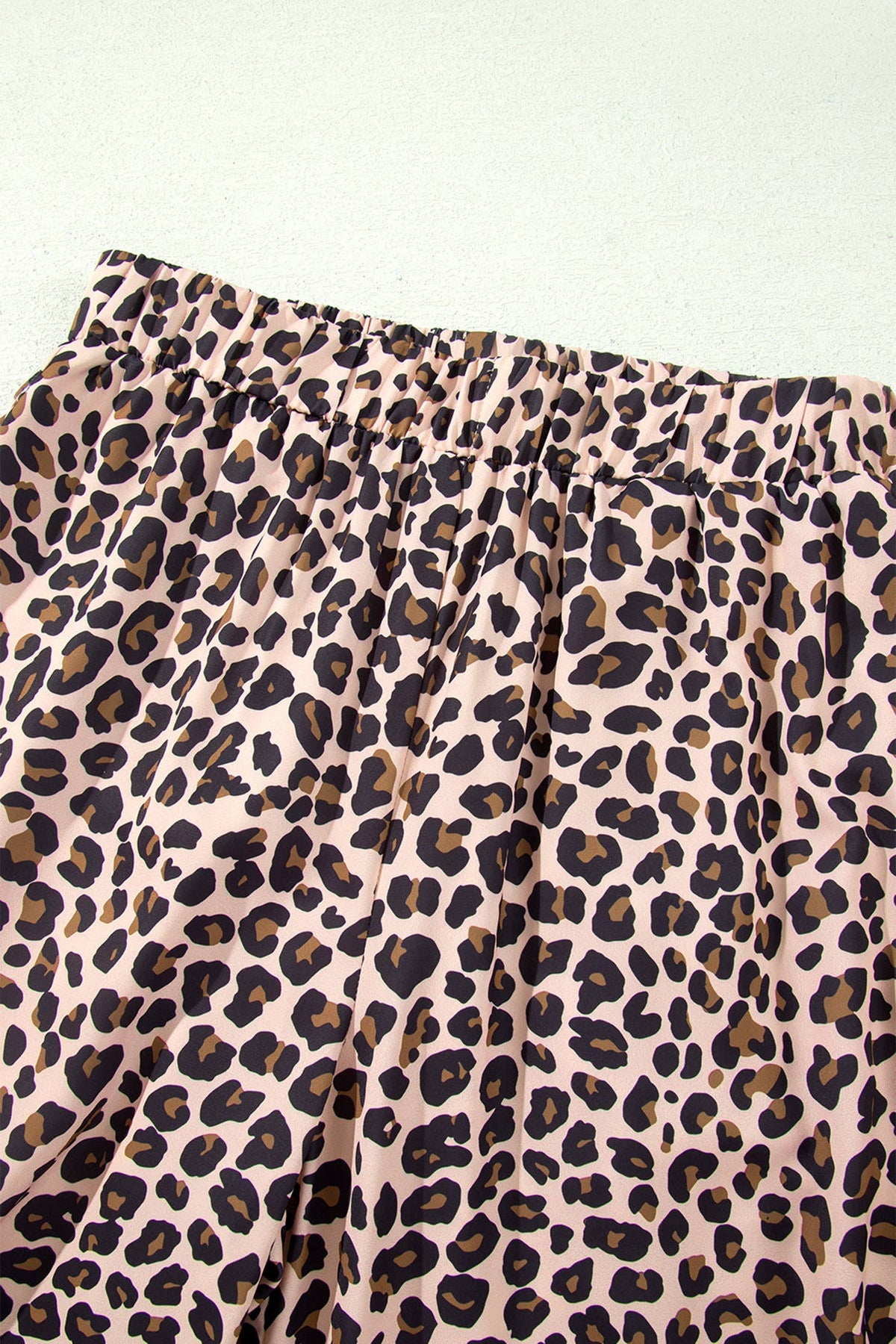 Leopard Print High Waist Wide Leg Pants