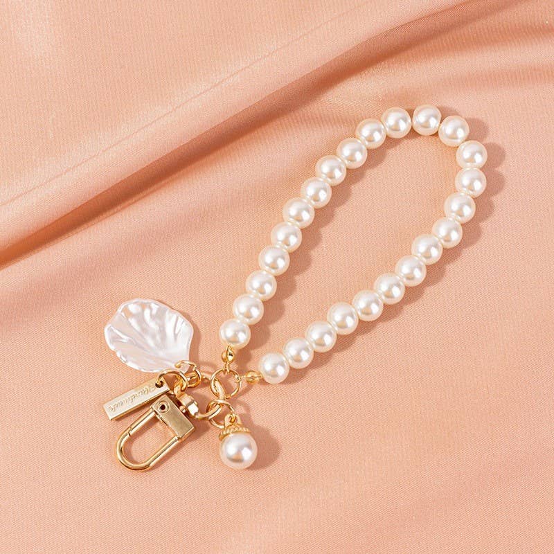 PEARL BOW or HEART BAG KEYCHAINS