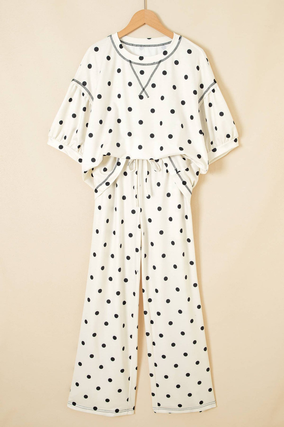 Polka Dot Half Sleeve Drawstring Set