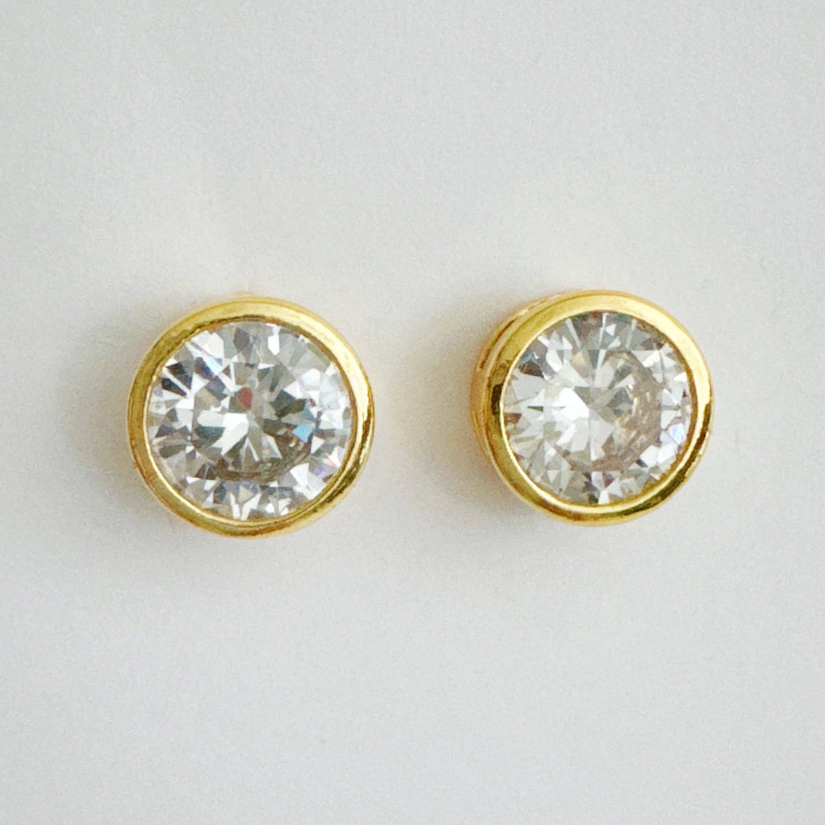 Bezel Stud Earrings