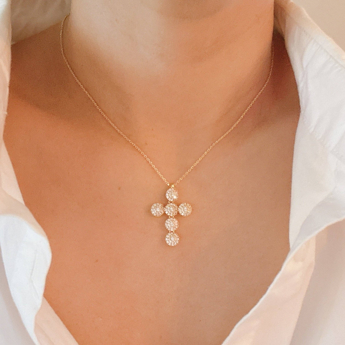 Dainty Sparkle Cross Necklace