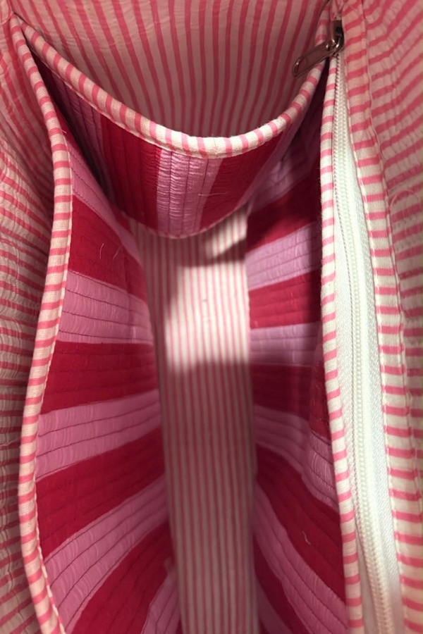 Nash Grey Carryall in Pink Stripe