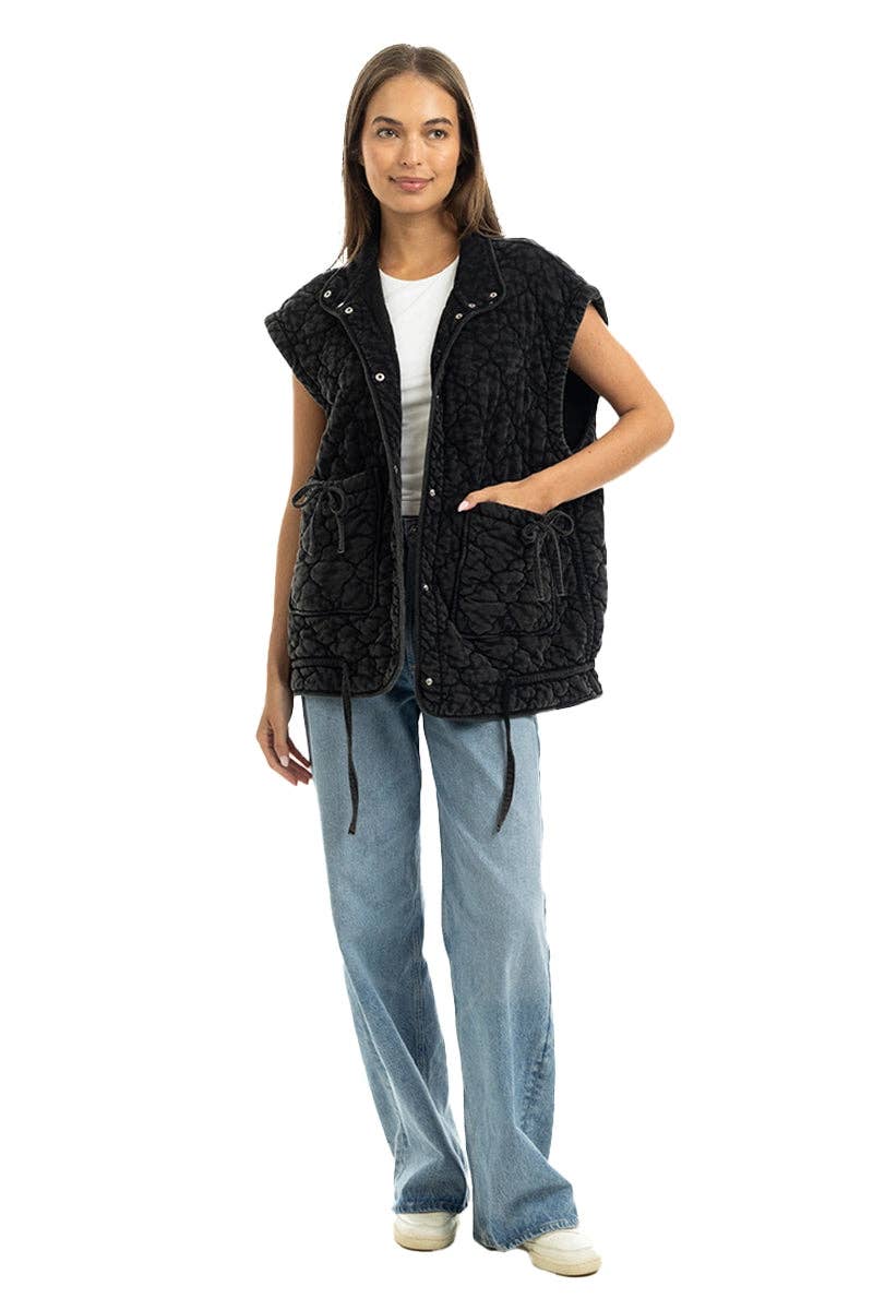 Oversized Garment Washed Vests