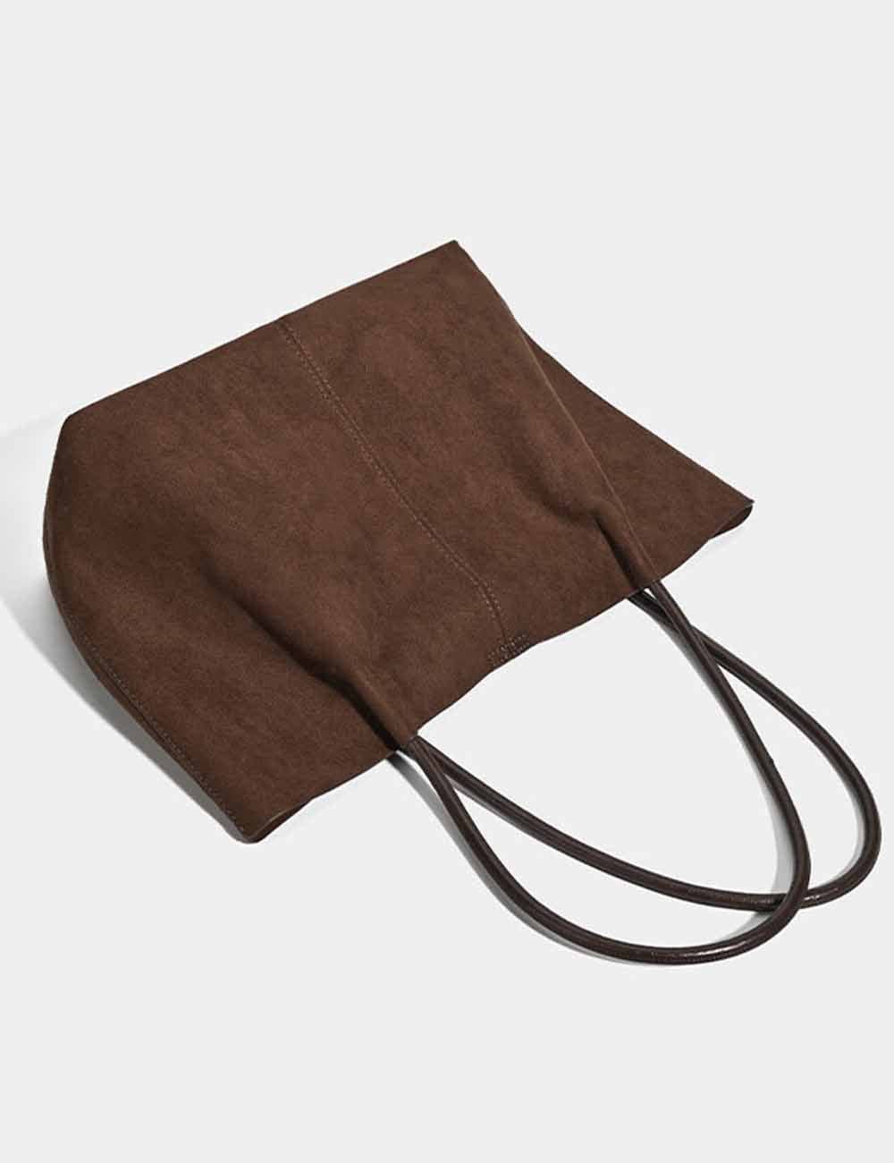Ladies Simple Large Capacity Suede Tote Bag Set