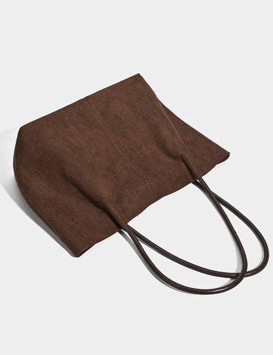 Ladies Simple Large Capacity Suede Tote Bag Set