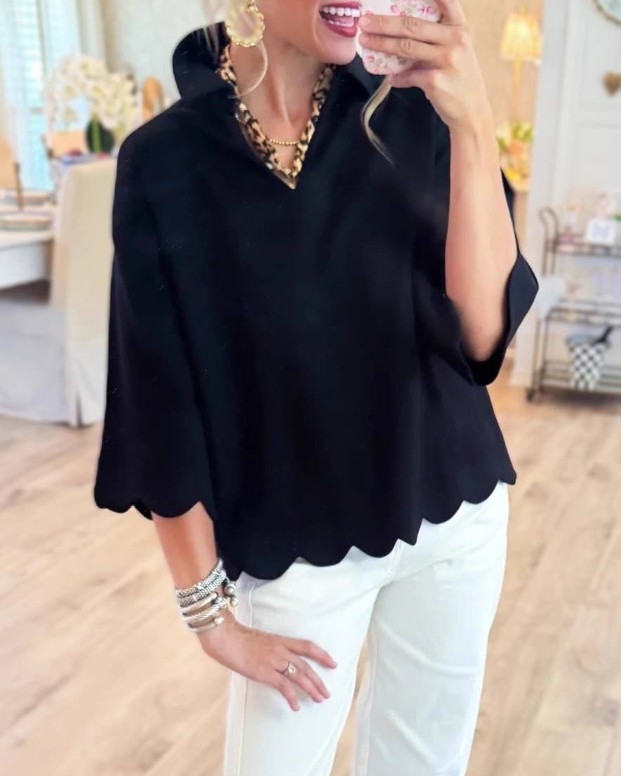 Scallop Hem Top