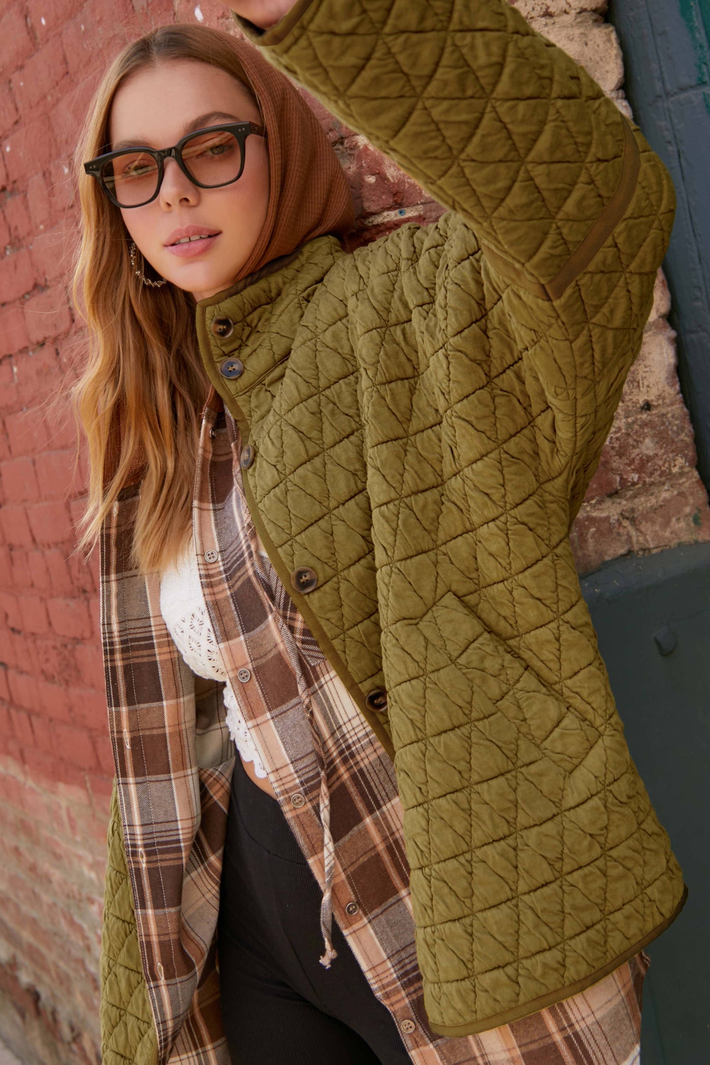 Oversized Soft Quilted Button Down Jacket