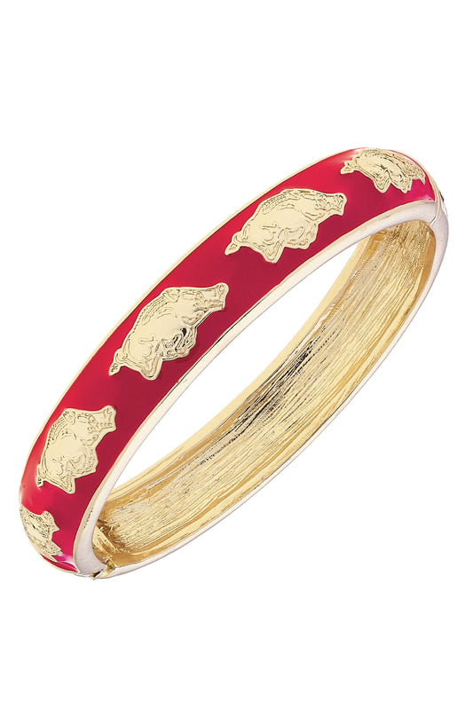Arkansas Razorbacks Sculpted Enamel Logo Hinge Bangle