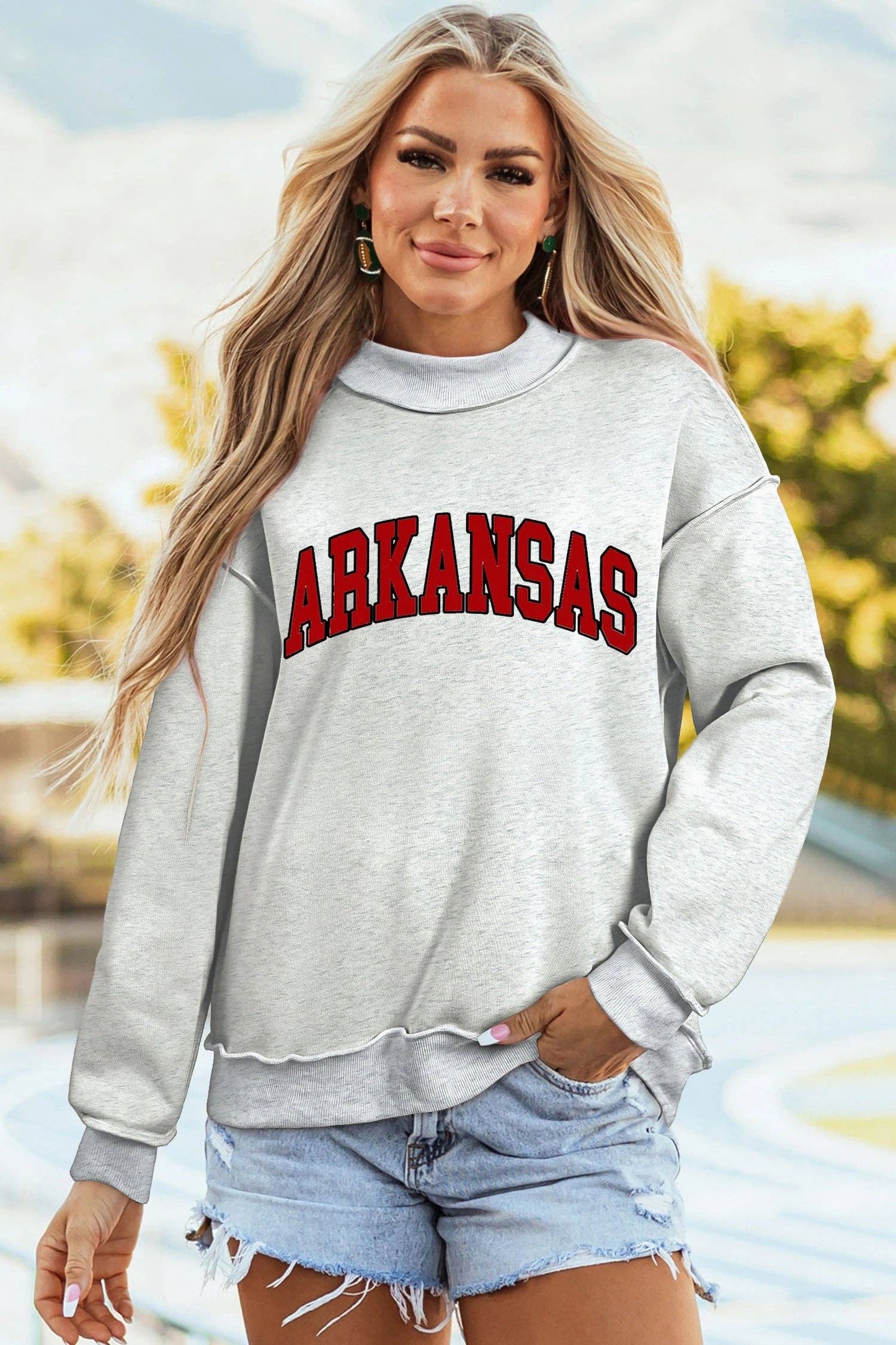 Arkansas Reversible Mock Neck Graphic Sweatshirt