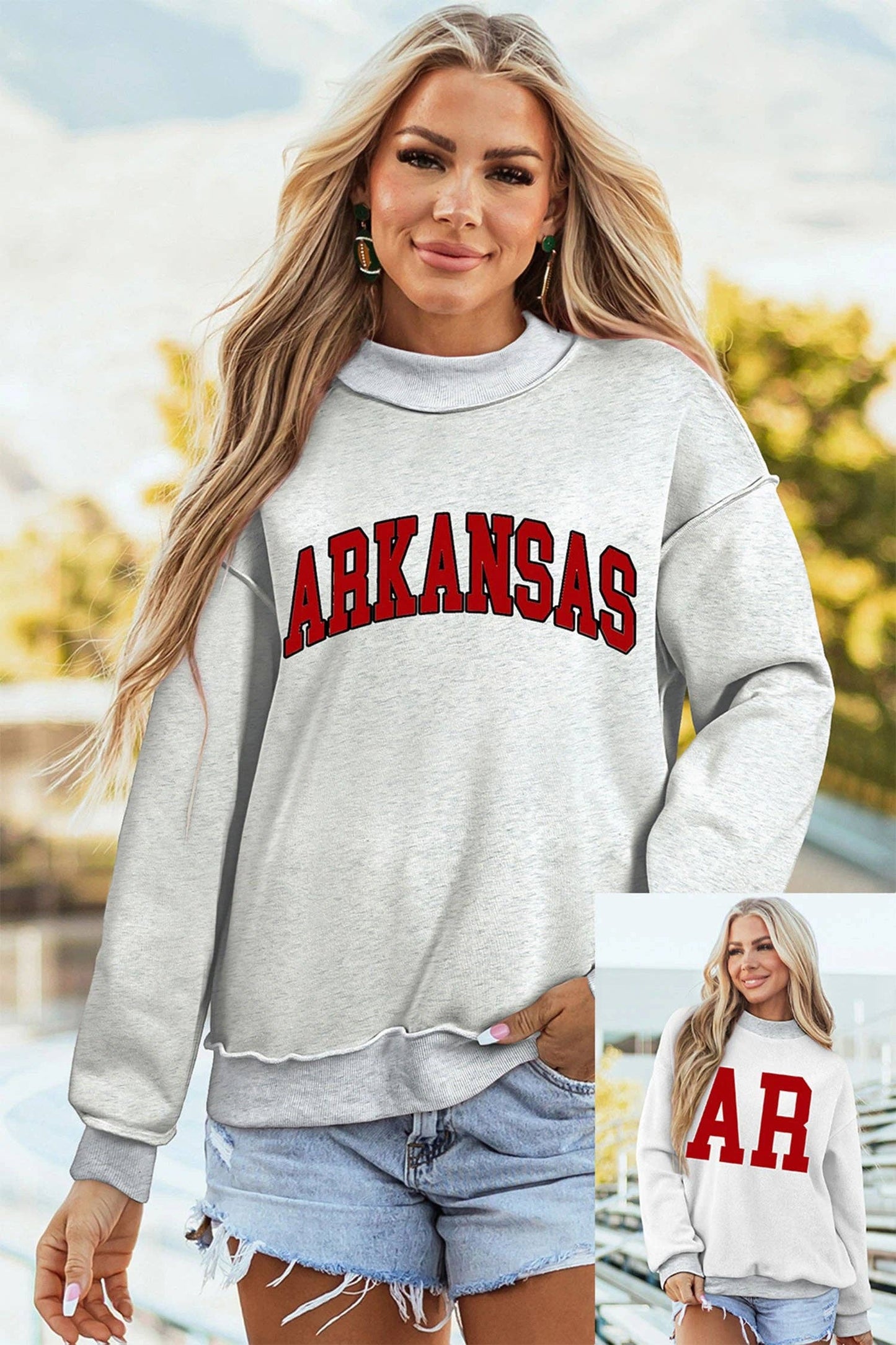 Arkansas Reversible Mock Neck Graphic Sweatshirt