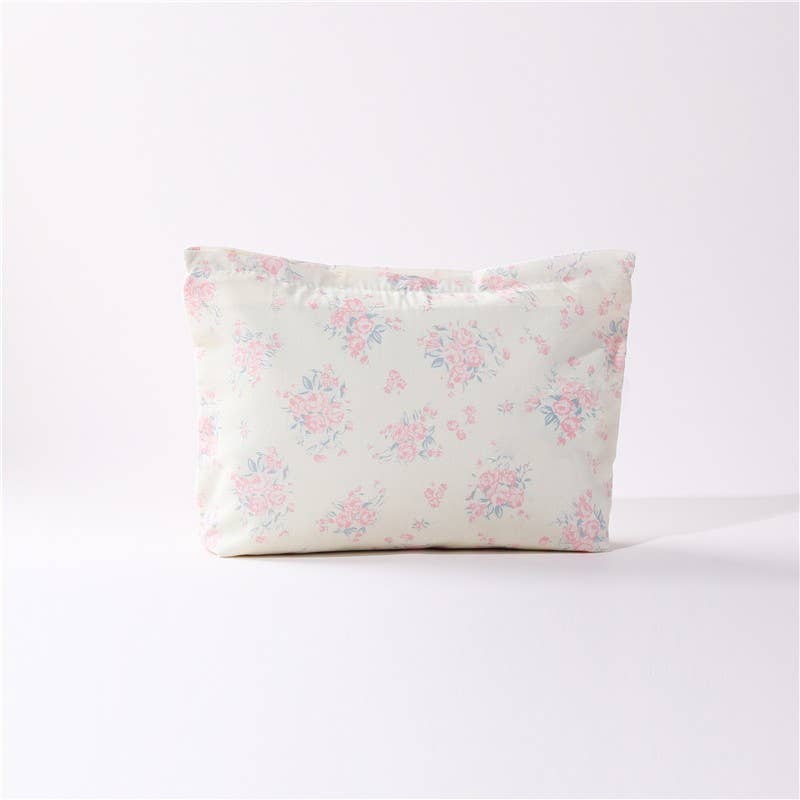 FLORAL COSMETIC MAKEUP POUCH BAG