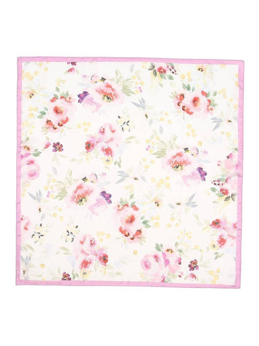 Floral Print Silk-Finish Bandana Scarf