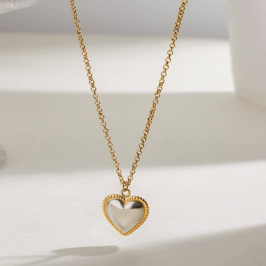 18K STAINLESS STEEL TARNISH FREE HEART NECKLACE