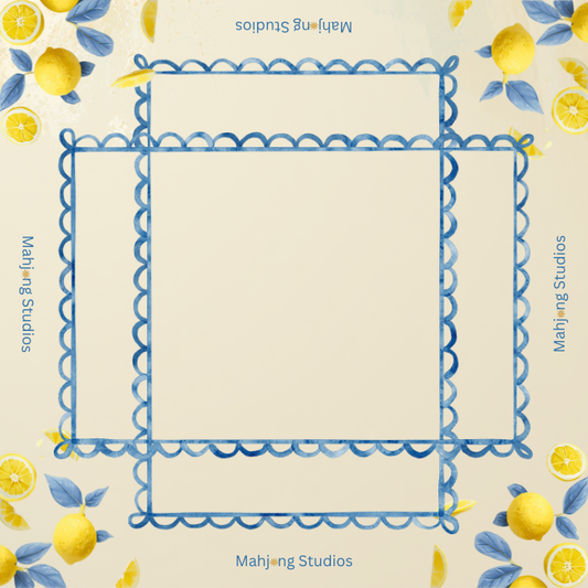 Lemon Lime Mahjong Mat (33in| Waterproof Mahjong Table Mat