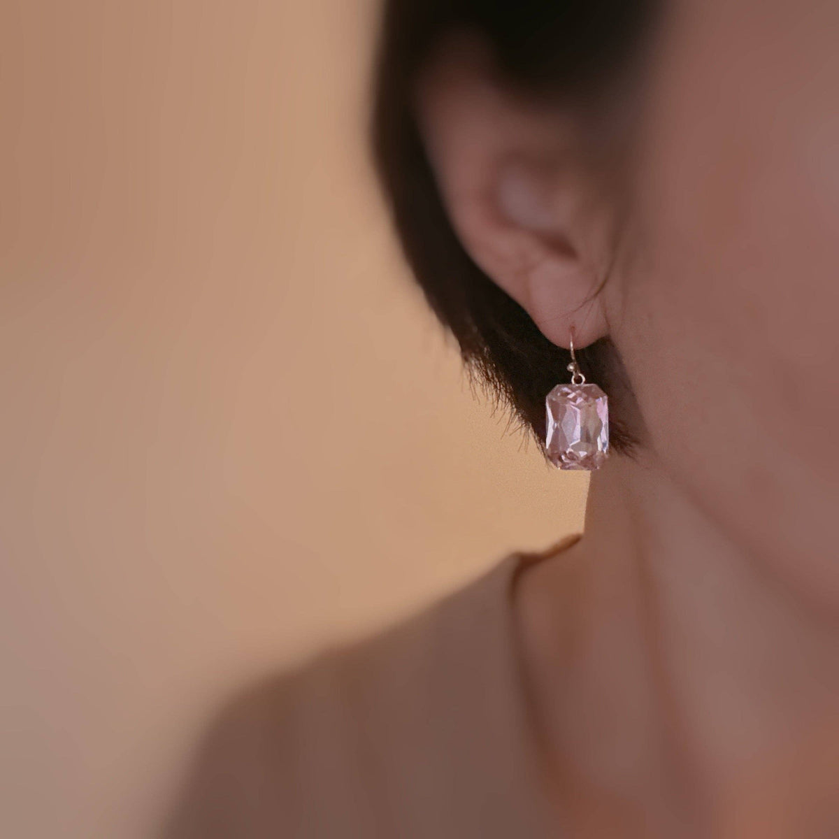 Rose Block Earrings