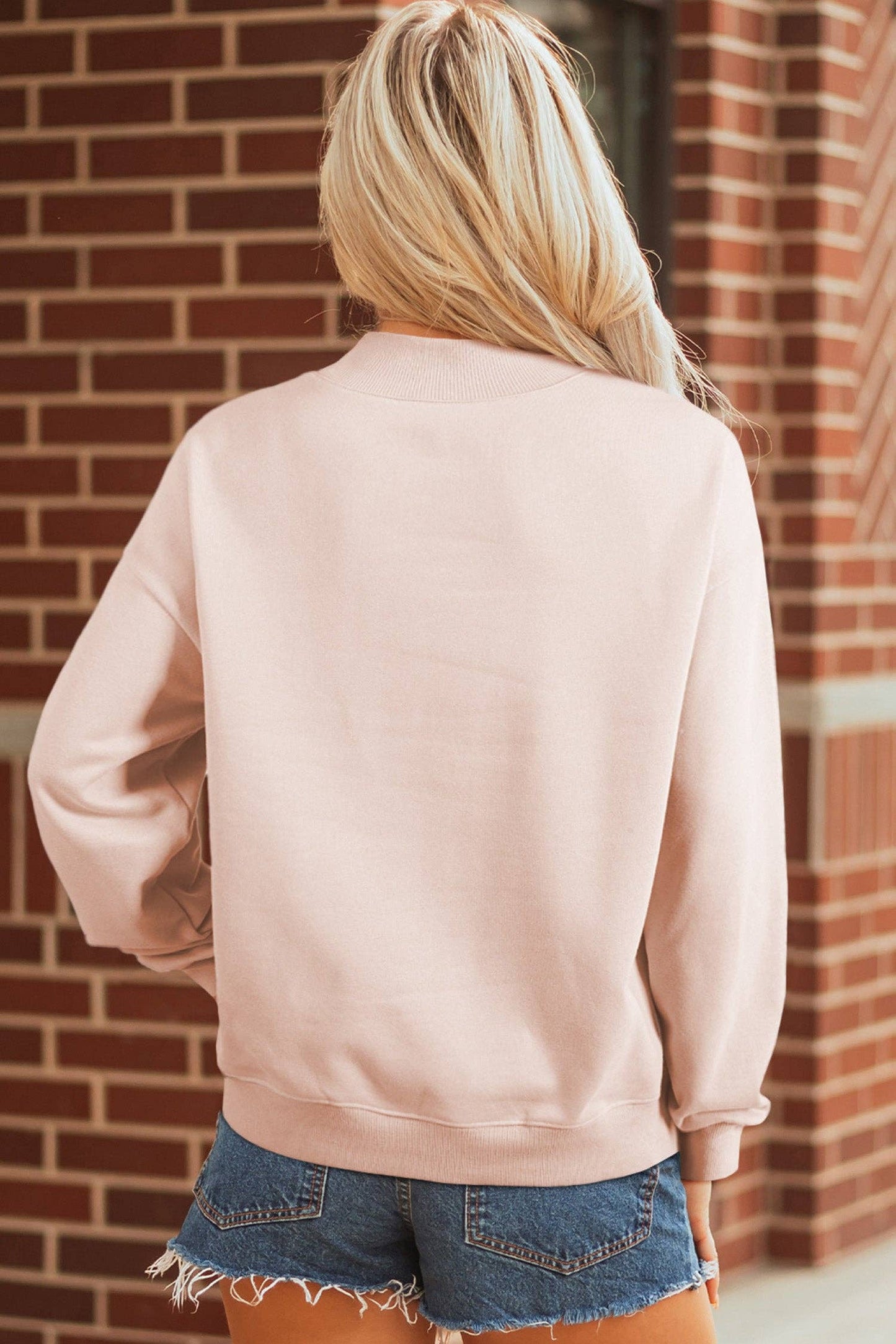 Floral Pumpkin Mock Neck Oversized Sweatshirt