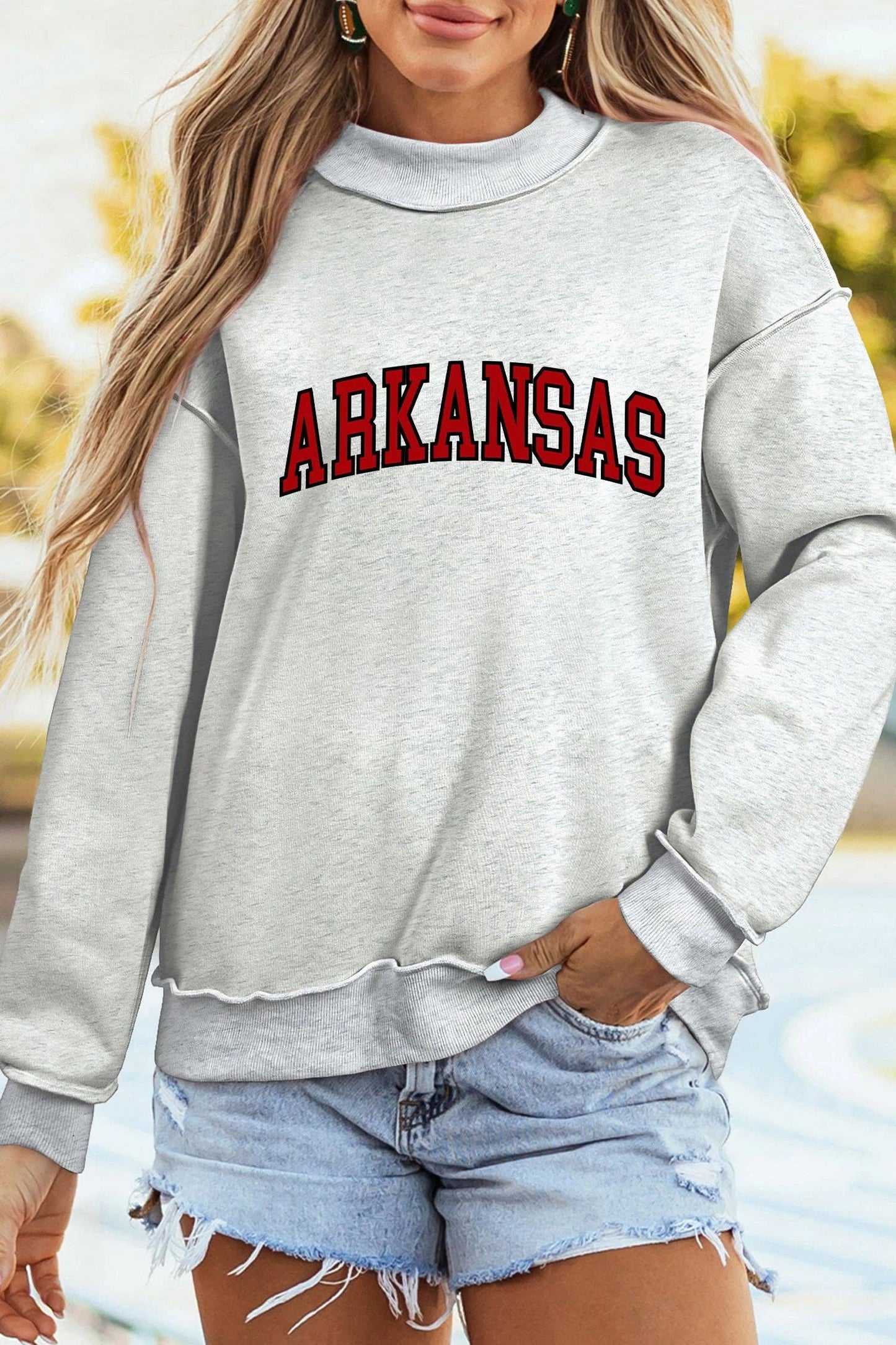 Arkansas Reversible Mock Neck Graphic Sweatshirt