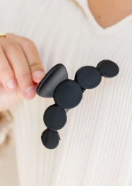 Minimalist 5 Circles Frosted Hair Claw Clip