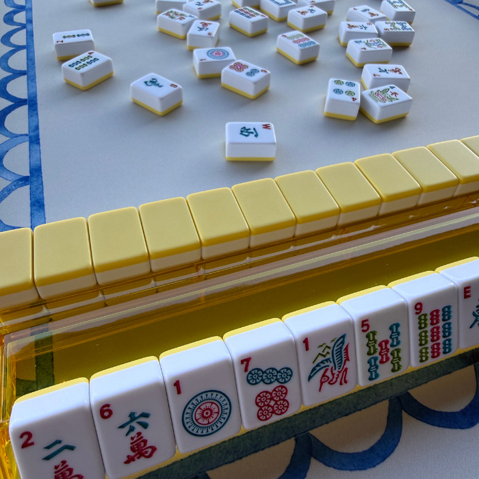 Lemon Lime Mahjong Mat (33in| Waterproof Mahjong Table Mat
