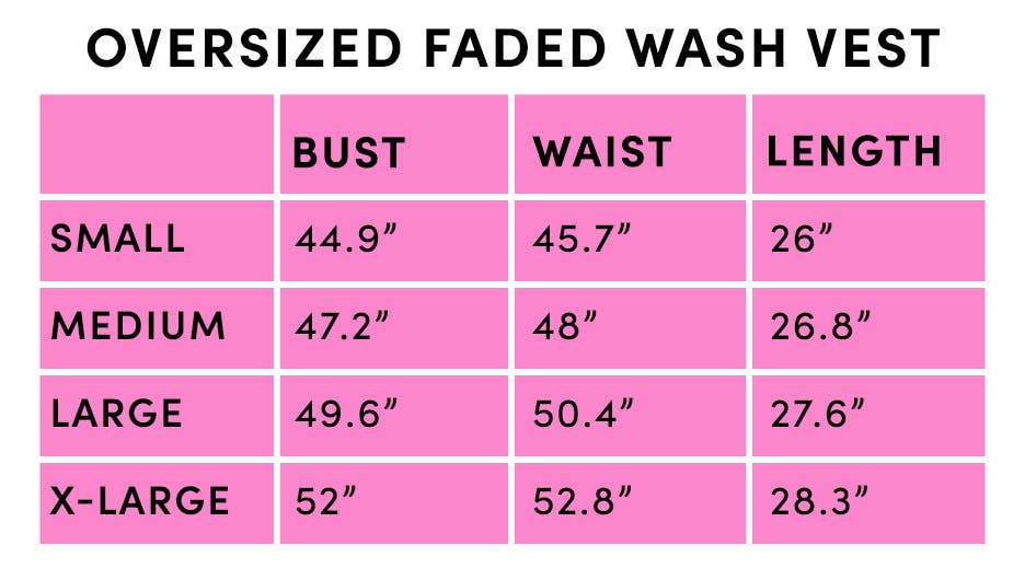 Oversized Garment Washed Vests
