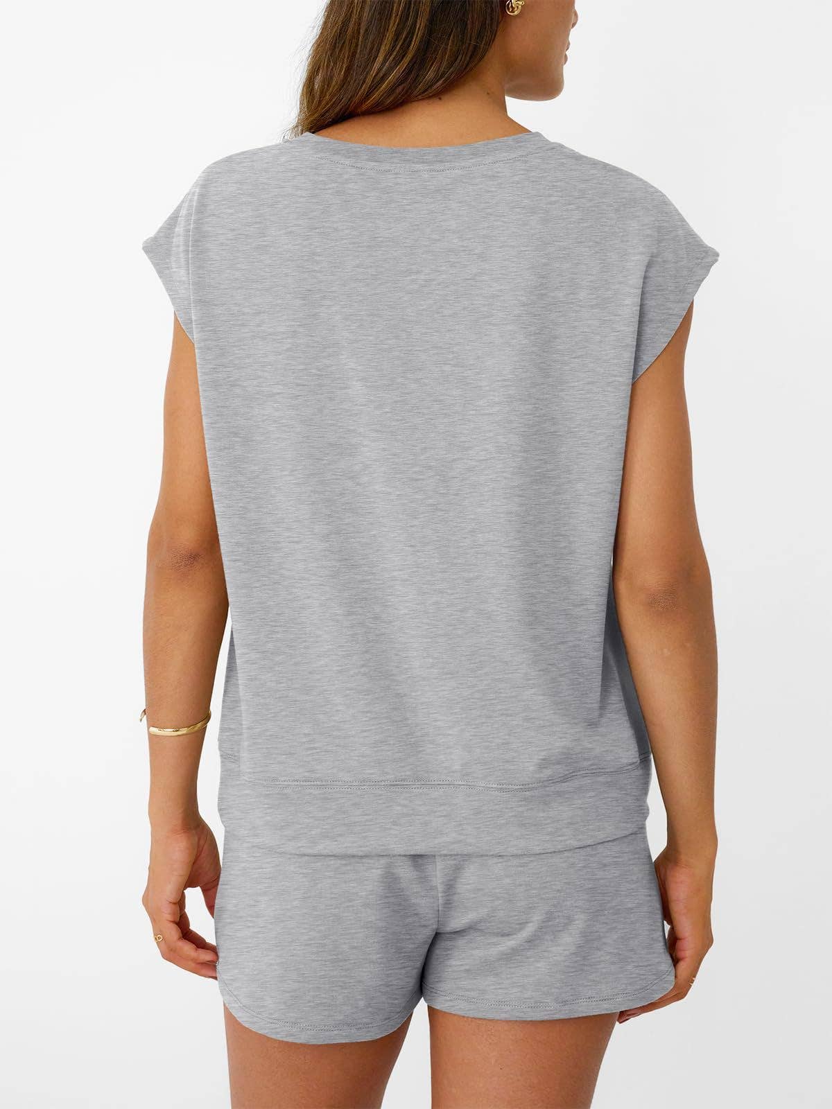 Casual Short Sleeve Top and Shorts Two Piece Summer Set