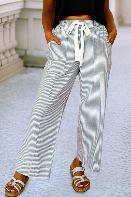 Mid Rise Drawstring Waist Pants