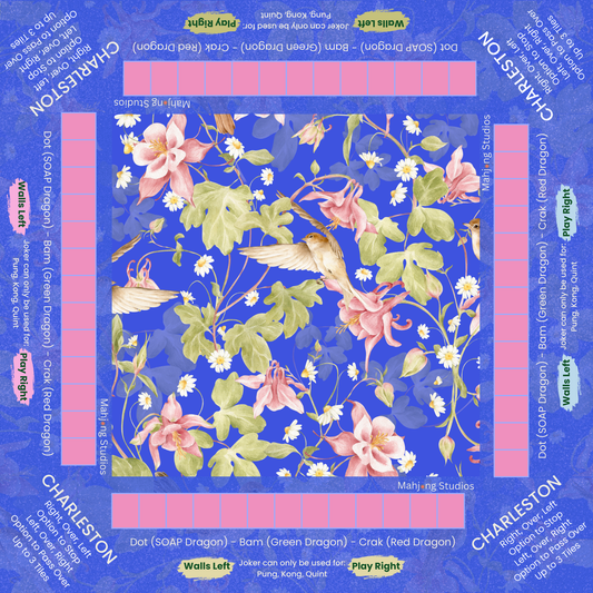 Blue Songbird Mahjong Mat
