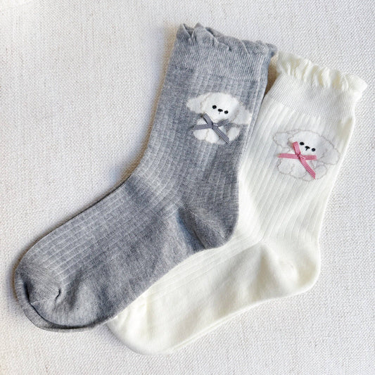 Bichon Puppy Design Socks Set Of 2