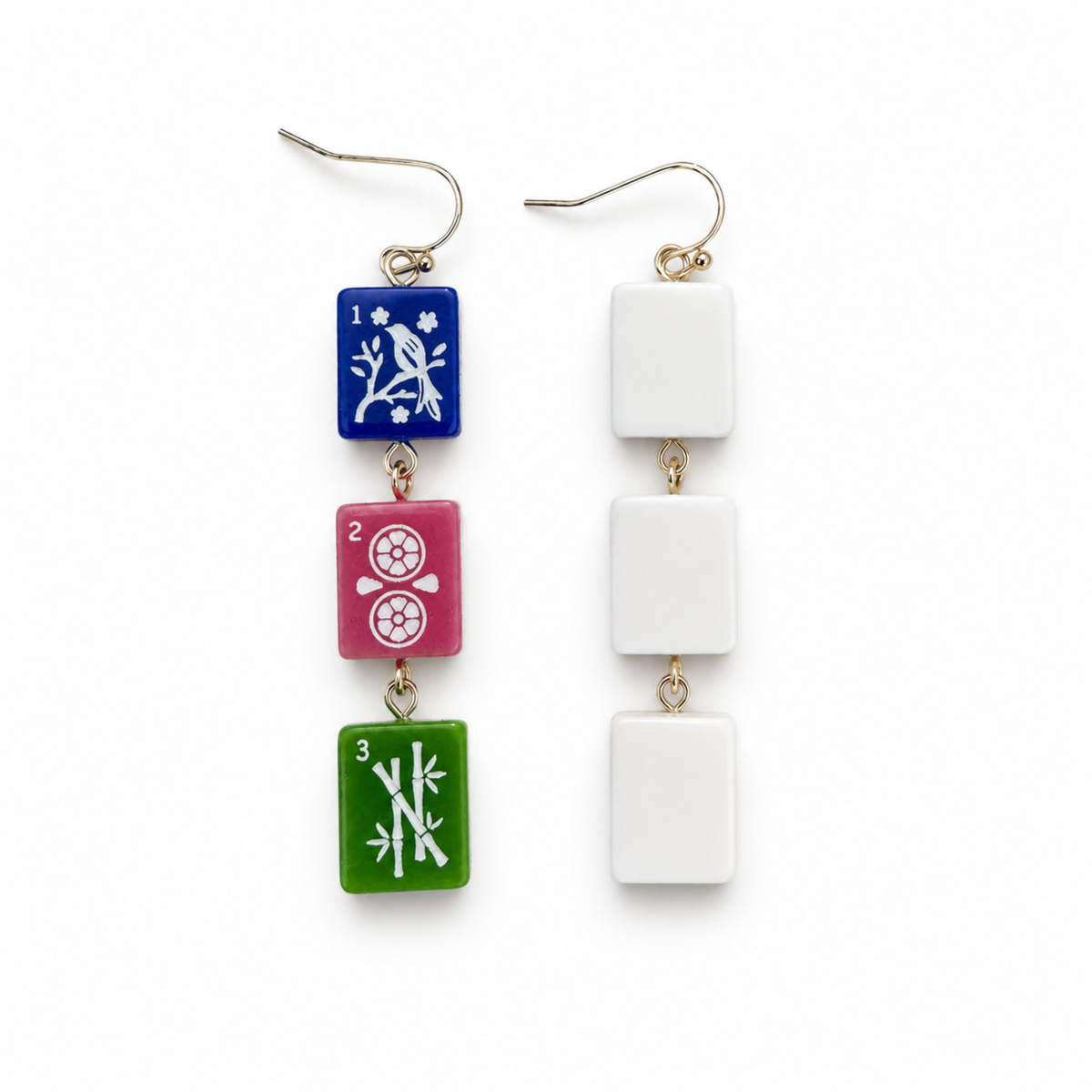 Mahjong Triple Tile Drop Earrings