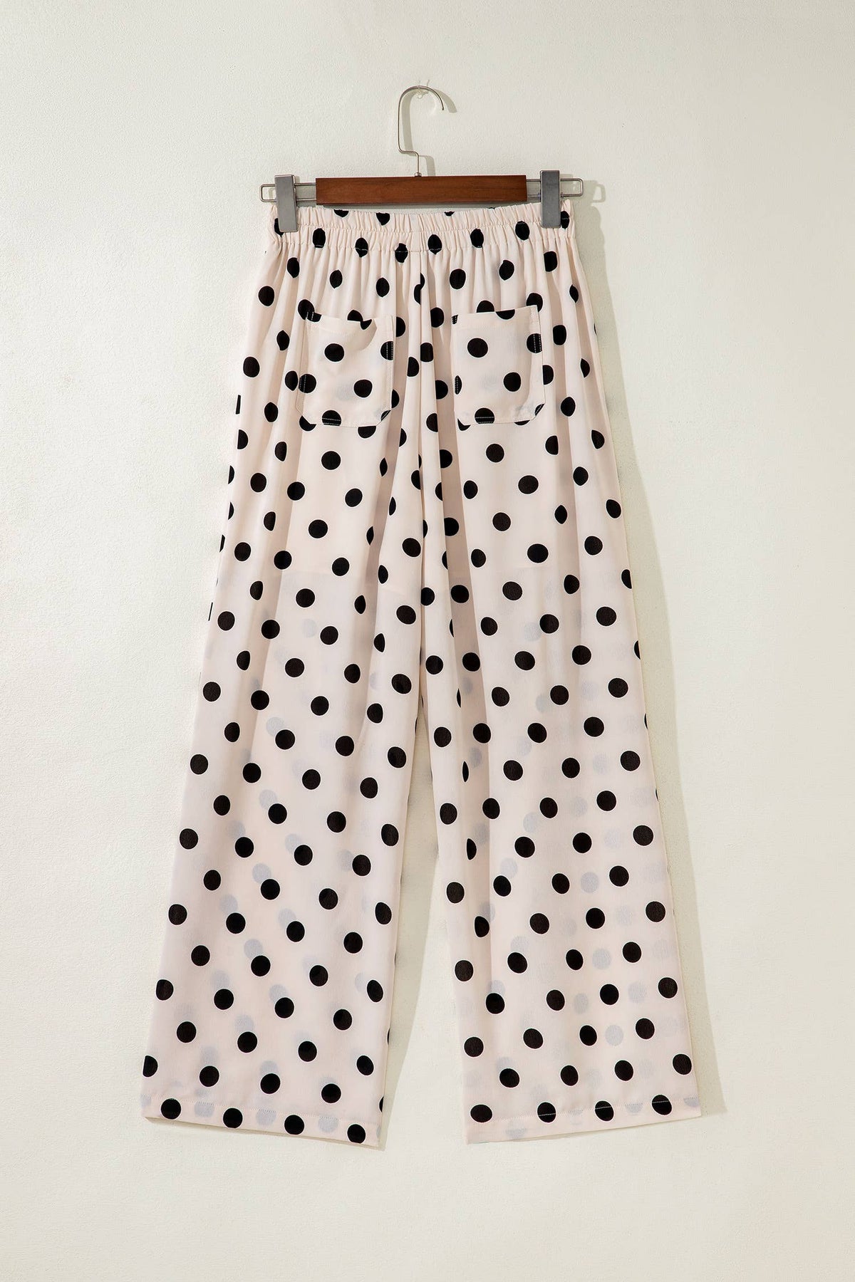 Polka Dot Print Square Patch Pocket Pants