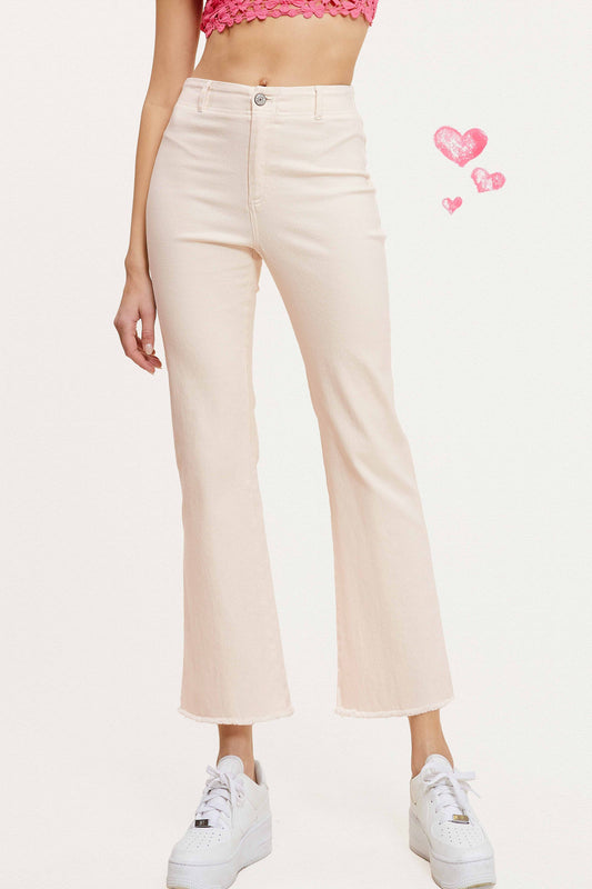 Soft Washed Stretchy High Waisted Flare Pants